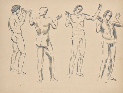 Négy vázlat a hangszóróhoz alkotó: Franz Barwig d. Ä.
