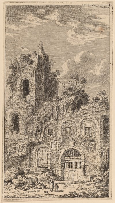A San Giovanni Laterano régi városfalának töredéke alkotó: Franz Edmund Weirotter