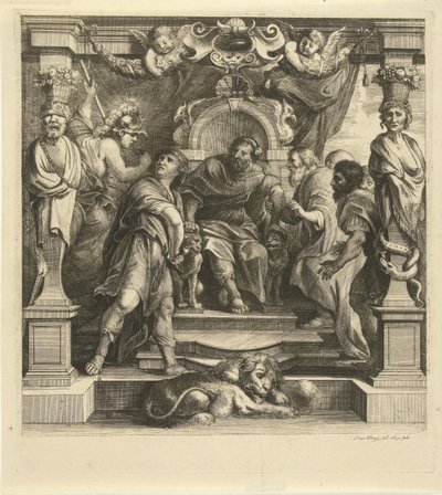Akhilleusz csavarja Agamemnonnal Achilles története (sorozat címe) alkotó: Franz Ertinger