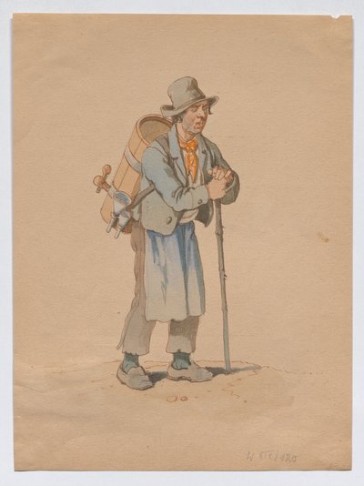 Egy utcai árusokat ábrázoló sorozatból: Ecetárus alkotó: Franz Gerasch