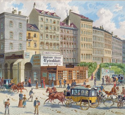 A Schottentor és a Mölkerbastei Bécsben alkotó: Franz Gerasch