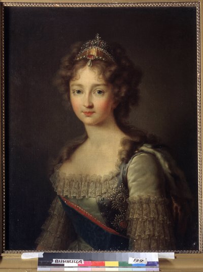 Erzsébet Alekszejevna császárnő, Lujza Augusta badeni hercegnő (1779-1826) portréja. Gyöngy tiarát visel. (Erzsébet Alekszejevna császárné, Lujza badeni hercegnő portréja). I. Pavlovics Sándor cár (1777-1825) felesége. Festék alkotó: Franz Gerhard von Kugelgen