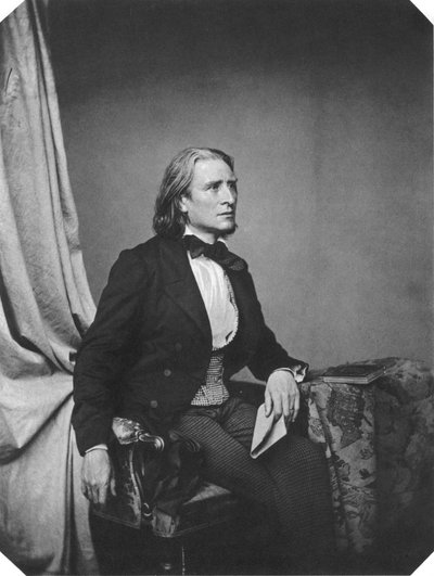 Liszt Ferenc magyar zeneszerző, zongoraművész, 1860 körül alkotó: Franz Hanfstaengl