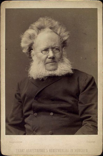 Henrik Ibsen norvég drámaíró és költő, 19. század vége vagy 20. század eleje. alkotó: Franz Hanfstaengl