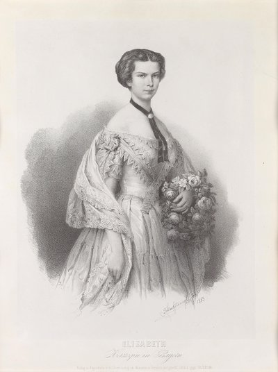 Erzsébet osztrák császárné portréja, 1853. alkotó: Franz Hanfstaengl