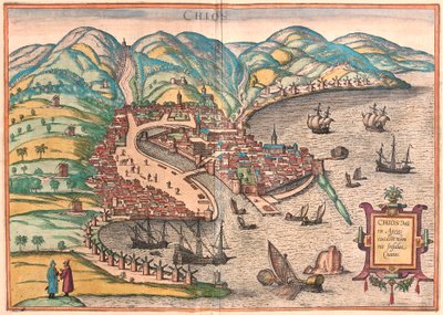 Chios vagy Chio, Görögország (metszet alkotó: Franz Hogenberg