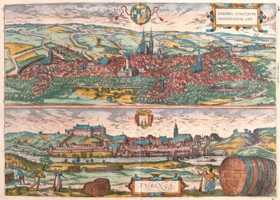 Eisleben és Tubingen, Németország (metszet alkotó: Franz Hogenberg