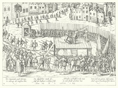 Egmont és Horn grófok kivégzése Brüsszelben, 1568 alkotó: Franz Hogenberg