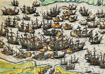 Legyőzhetetlen armada, Franz Hogenberg (1535-1590) metszet, Spanyolország alkotó: Franz Hogenberg