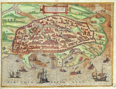 Alexandria térképe a "Civitates Orbis Terrarum Coloniae Agrippinae" című műből, 1572. alkotó: Franz Hogenberg