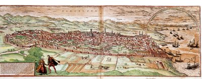 Barcelona térképe - Spanyolország (metszet alkotó: Franz Hogenberg