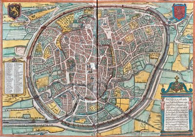 Bruxelles térképe (Bruxella), Belgium (rézkarc alkotó: Franz Hogenberg