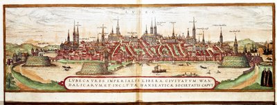 Lübeck térképe (metszet alkotó: Franz Hogenberg