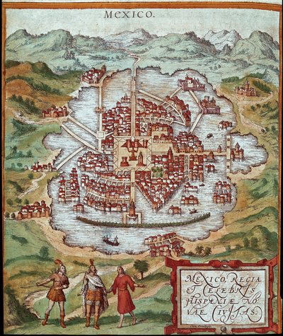 Mexikó térképe (metszet alkotó: Franz Hogenberg