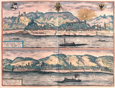 Oberwesel és Boppard, Németország (metszet alkotó: Franz Hogenberg
