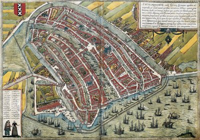 Amszterdam terve (Amstelredamum), Hollandia alkotó: Franz Hogenberg