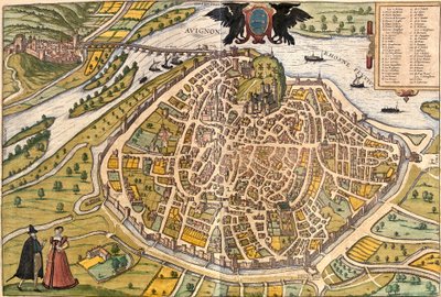 Avignoni terve, Franciaország (rézkarc alkotó: Franz Hogenberg