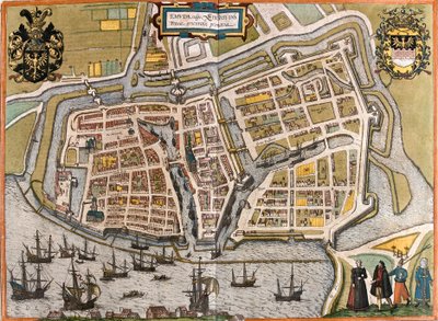 Emden (Emuda) terve, Németország (rézkarc alkotó: Franz Hogenberg