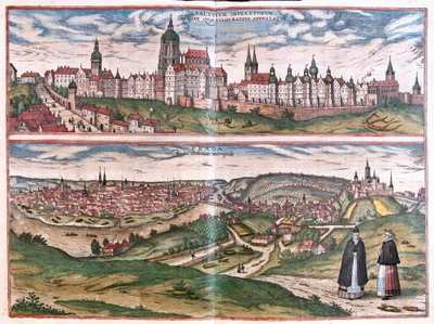 Prága, a Cseh Királyság fővárosa, Cseh Köztársaság (metszet alkotó: Franz Hogenberg