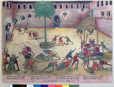 A "Michelade" Nimes-ben 1567. szeptember 29-én és 30-án alkotó: Franz Hogenberg