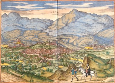 Kilátás a Lojára (Loxa), Spanyolország (rézkarc alkotó: Franz Hogenberg