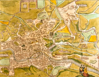 Kilátás Rómára (Romae), Olaszország (rézkarc alkotó: Franz Hogenberg