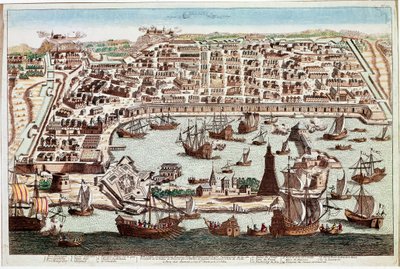 Messina városának kilátása Szicíliában – Franz Hogenberg (1535-1590) metszet a „Civitatis Orbis Terranum”-ból, Braun és Hogenberg – 1594 (Kilátás Messina városára, Szicília – Franz Hogenberg (1535-1590) metszete ) a „” Civitatis Hobis Terrantól alkotó: Franz Hogenberg