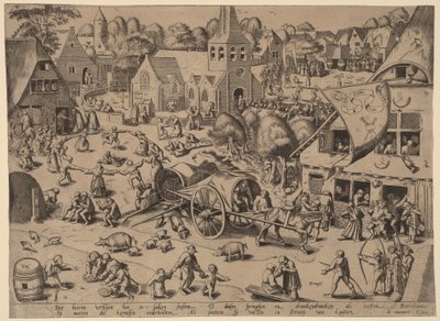 Falusi vásár Hobokenben alkotó: Franz Hogenberg after Pieter Bruegel the Elder