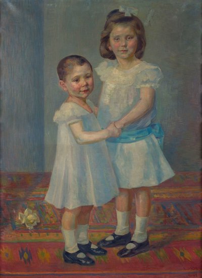 Két gyermek portréja alkotó: Franz Jaschke