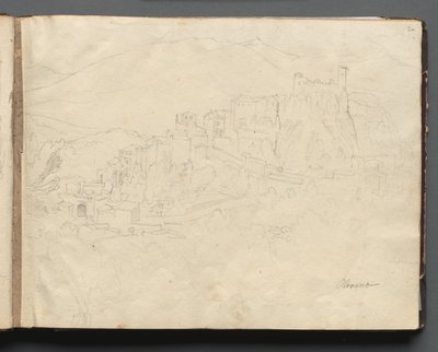 Album Róma és környéke kilátásaival, Tájtanulmányok, 02a oldal: Olevano. alkotó: Franz Johann Heinrich Nadorp