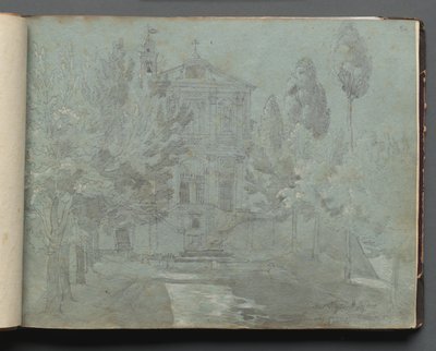 Album Róma és környéke kilátással, Tájtanulmányok, 05a oldal: "Szent Isidoro" alkotó: Franz Johann Heinrich Nadorp