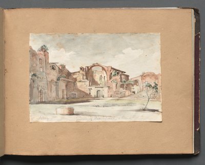 Album Róma és környéke kilátással, Tájtanulmányok, 22a oldal: "Terme di Diocleziano, Róma" alkotó: Franz Johann Heinrich Nadorp