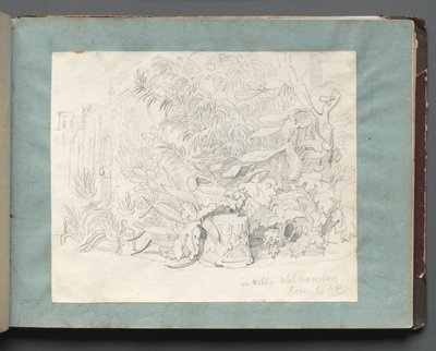 Album Róma és környéke kilátással, Tájtanulmányok, 24a. oldal: A Walkonsky-villában. alkotó: Franz Johann Heinrich Nadorp