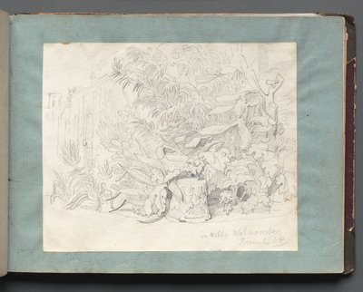 Album Róma és környéke kilátással, Tájtanulmányok, 24a. oldal: "A Villa Walkonskyban" alkotó: Franz Johann Heinrich Nadorp