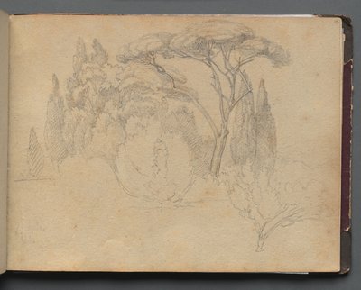 Album Róma és környéke kilátásaival, Tájtanulmányok, 29a. oldal: Tájtanulmány. alkotó: Franz Johann Heinrich Nadorp