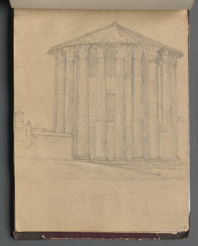 Album Róma és környéke kilátással, Tájtanulmányok, 32a. oldal: Római templom alkotó: Franz Johann Heinrich Nadorp