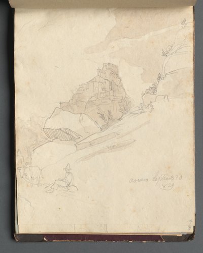 Album Róma és környéke kilátásaival, Tájtanulmányok, 33a. oldal: Cervera. alkotó: Franz Johann Heinrich Nadorp