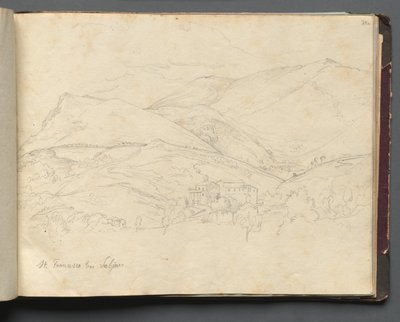 Album Róma és környéke kilátással, Tájtanulmányok, 34a. oldal: "St. Francesco" alkotó: Franz Johann Heinrich Nadorp