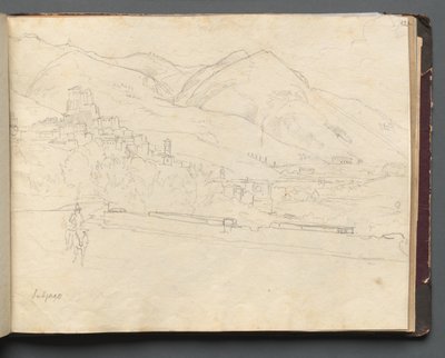 Album Róma és környéke kilátásaival, Tájtanulmányok, 42a. oldal: Római táj. alkotó: Franz Johann Heinrich Nadorp