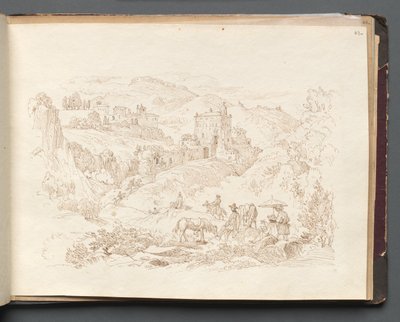 Album Róma és környéke kilátásaival, Tájtanulmányok, 43a. oldal: Római táj. alkotó: Franz Johann Heinrich Nadorp
