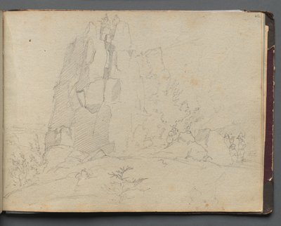 Album Róma és környéke kilátással, Tájtanulmányok, 45a. oldal: Sziklás táj alkotó: Franz Johann Heinrich Nadorp
