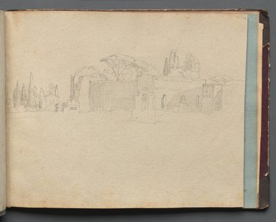 Album Róma és környéke kilátással, Tájtanulmányok, 51a. oldal: Római táj alkotó: Franz Johann Heinrich Nadorp