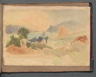 Album Róma és környéke kilátásaival, Tájtanulmányok, 54a. oldal: Római táj. alkotó: Franz Johann Heinrich Nadorp