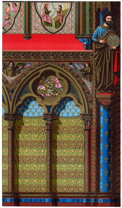 A Sainte Chapelle díszítése, Párizs, 13. század, 1870 alkotó: Franz Kellerhoven