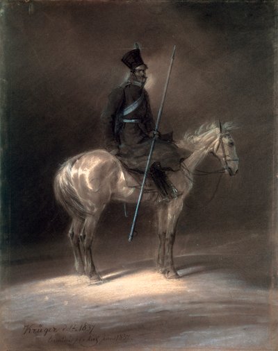 Kozák lóháton, 1837. alkotó: Franz Krüger