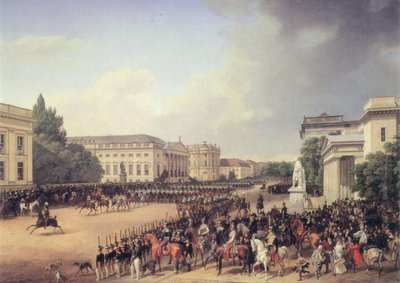 Német: Parádé az Opernplatzon Berlinben Parádé az Opernplatzon alkotó: Franz Krüger
