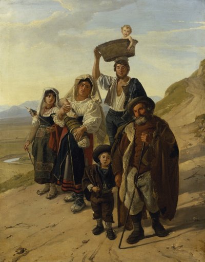 Olasz parasztok Albanóban (olaj, vászon) alkotó: Franz Ludwig Catel