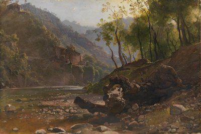 Kilátás egy erdős folyóra alkotó: Franz Ludwig Catel