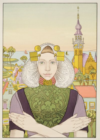 Dutch Girl, 1897, LEstampe Moderne, Párizs 1897-99 alkotó: Franz M. Melchers