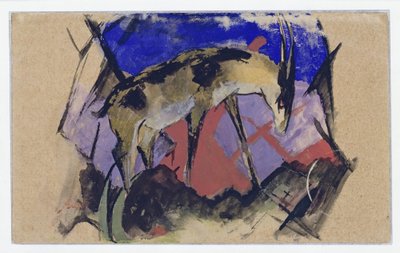 Antilope (auch: Steinbock) (Postkarte an Else Lasker-Schüler) alkotó: Franz Marc